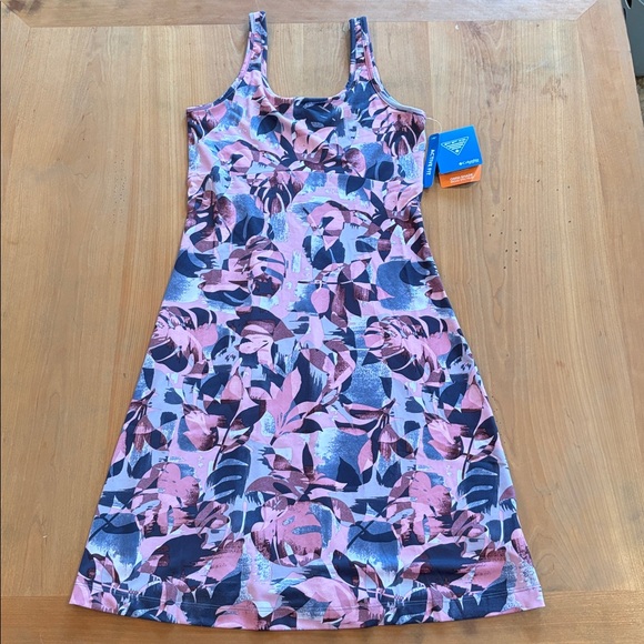 Columbia Dresses & Skirts - Columbia Women’s XS lavender Navy Floral Activewear Fit Dress Omni-Wick UPF New